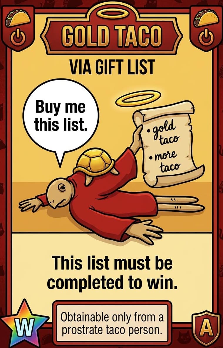 Gold Taco Via Gift List
